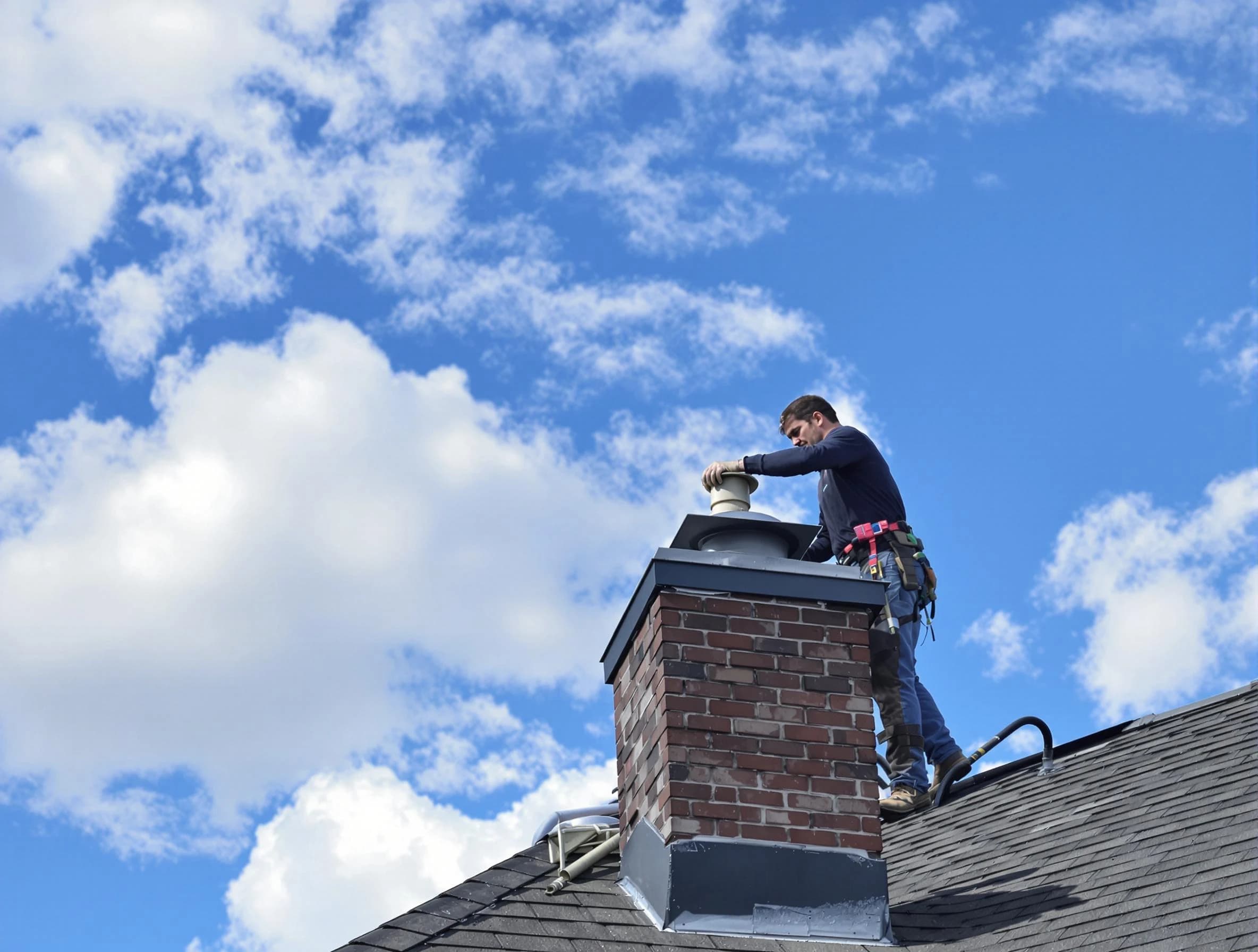 Midway Chimney Sweep installing a sturdy chimney cap in Midway, UT
