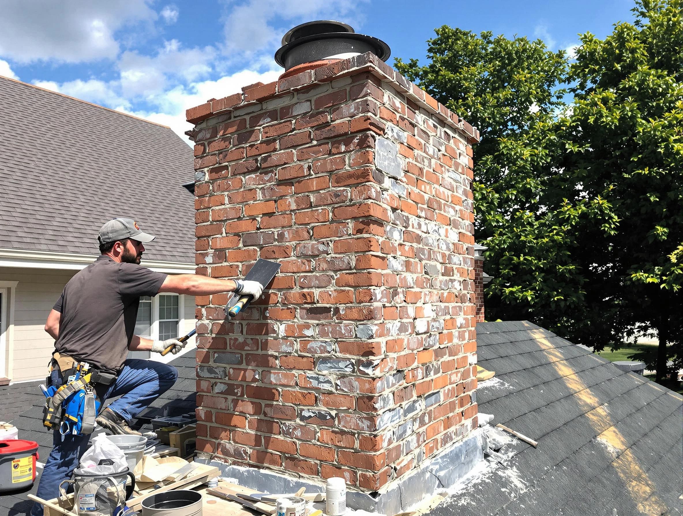 Completed chimney rebuild by Midway Chimney Sweep in Midway, UT