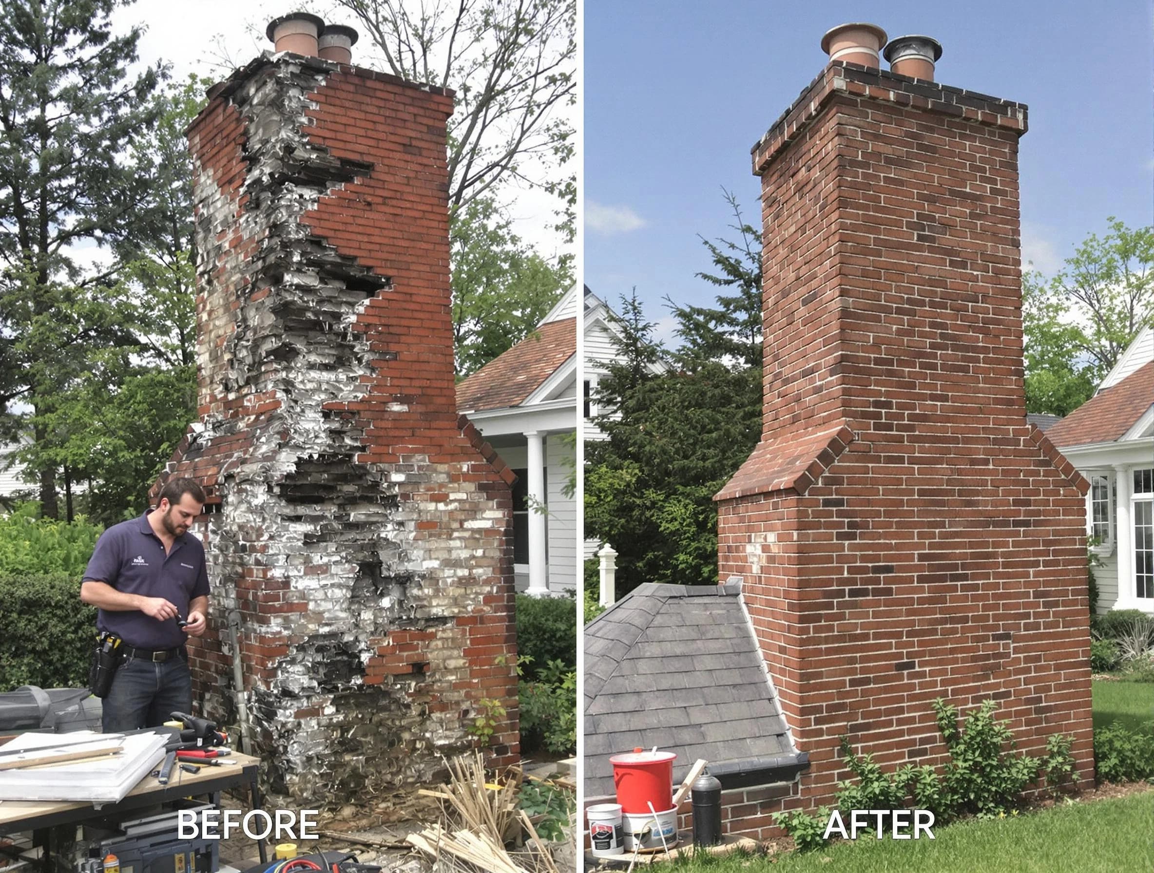 Midway Chimney Sweep performing a full chimney restoration in Midway, UT