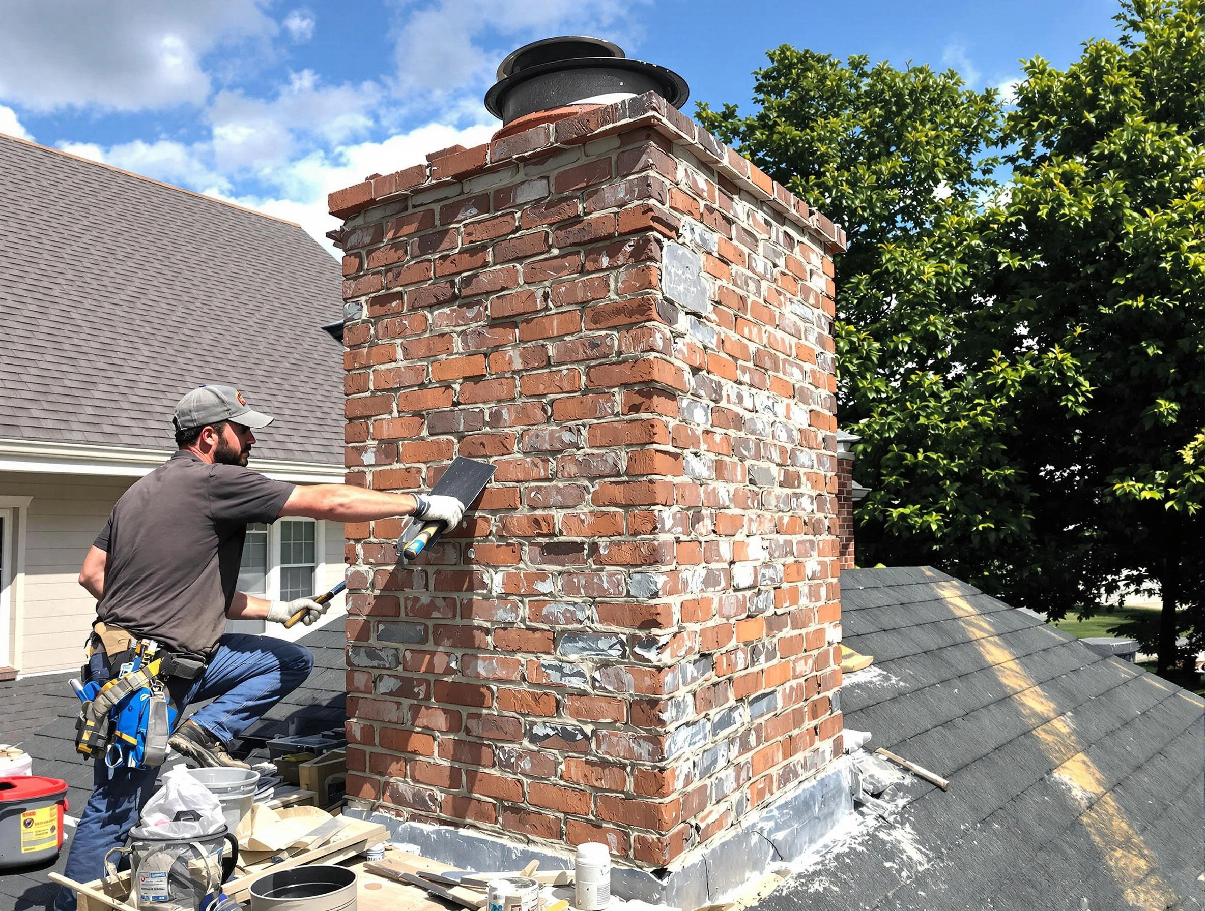 Completed chimney rebuild by Midway Chimney Sweep in Midway, UT