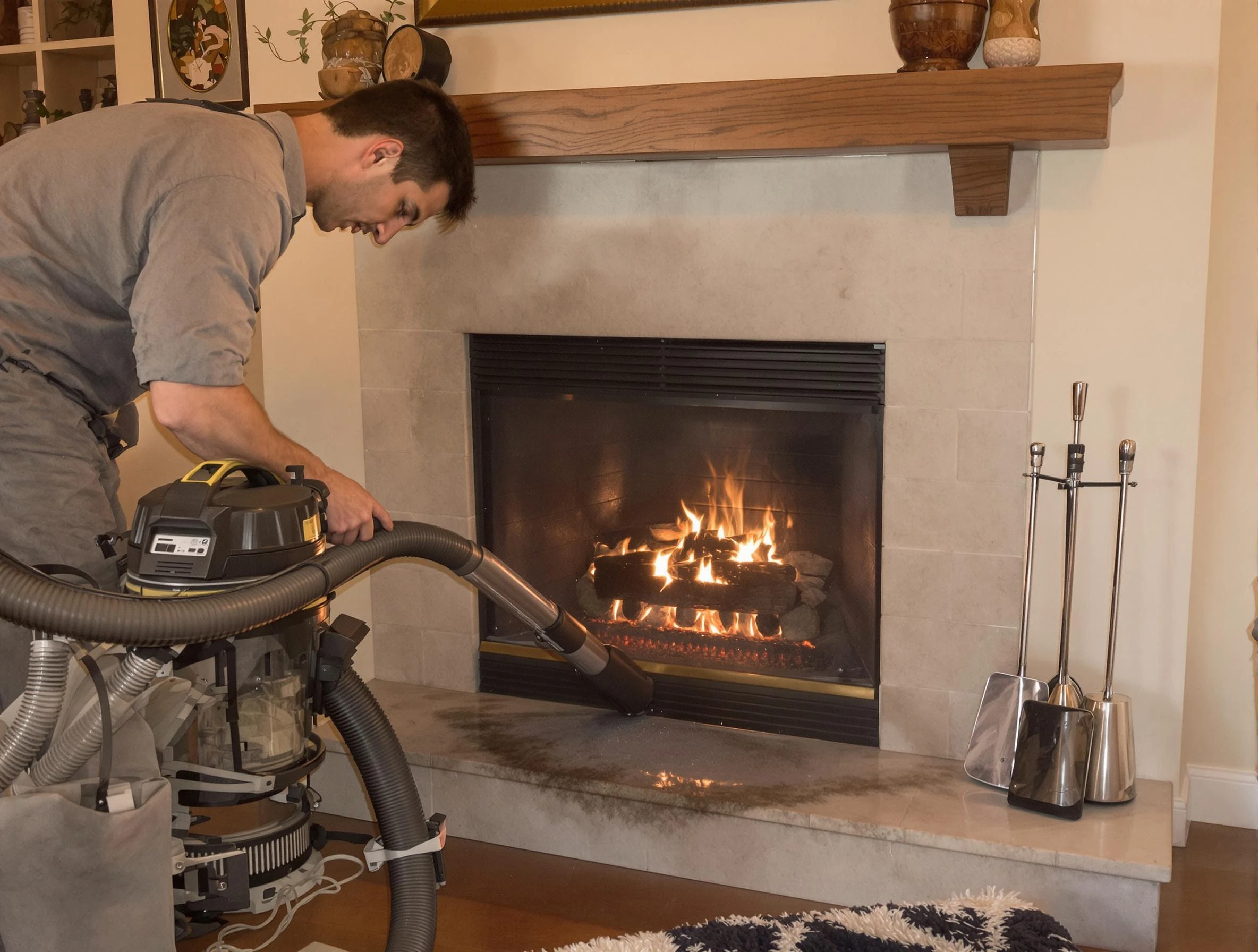 Routine fireplace upkeep by Midway Chimney Sweep in Midway, UT